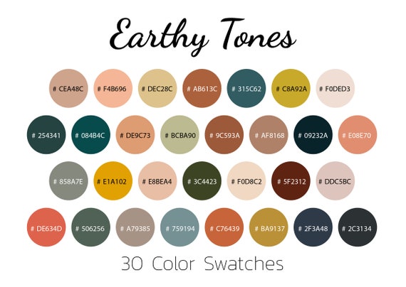 Earthy color palette swatch