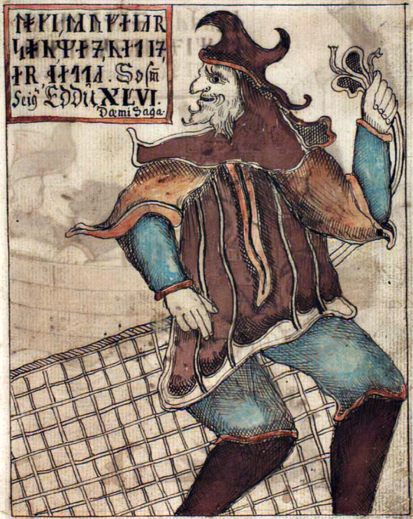 Loki, Laufey's son, depicted in an 18th-century Icelandic manuscript (NKS 1867 4to)